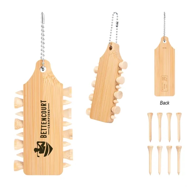 Bamboo Golf Tee Set Keychain - Bamboo Golf Tee Set Keychain - Image 1 of 3