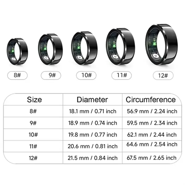 Smart Fitness Ring Health Monitor Heart Rate Sleep Tracking - Smart Fitness Ring Health Monitor Heart Rate Sleep Tracking - Image 1 of 8