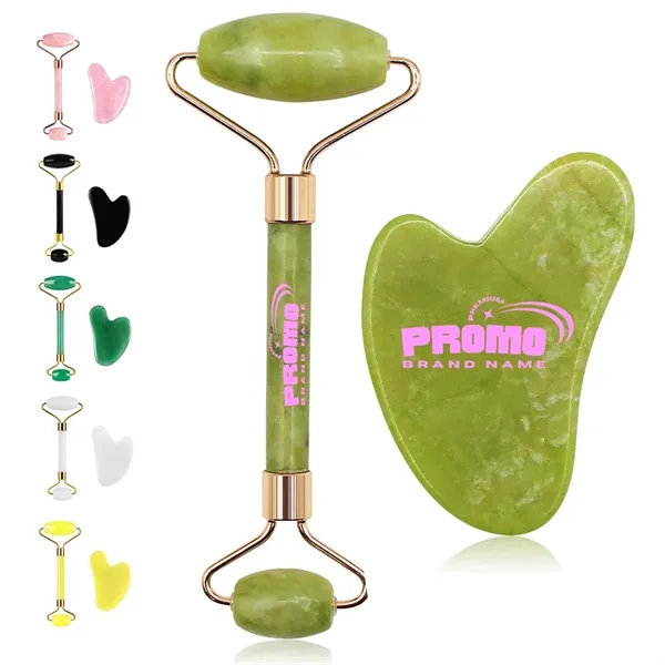 Jade Roller Facial Gua Sha Tool Set Scraping Massage Kit - Jade Roller Facial Gua Sha Tool Set Scraping Massage Kit - Image 0 of 12