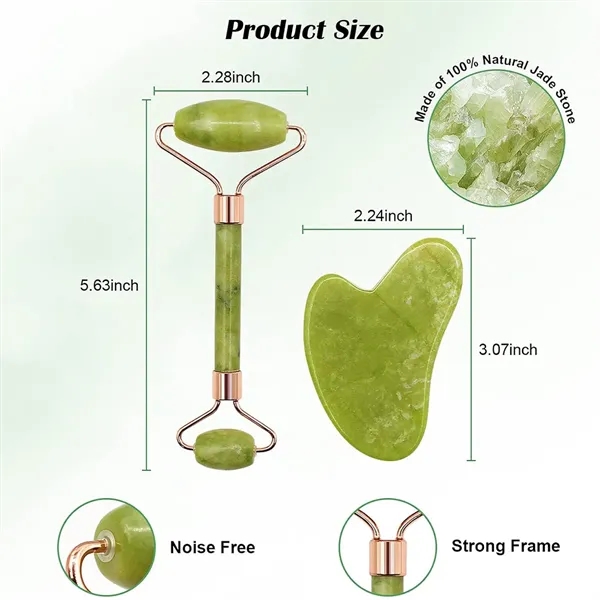 Jade Roller Facial Gua Sha Tool Set Scraping Massage Kit - Jade Roller Facial Gua Sha Tool Set Scraping Massage Kit - Image 1 of 12