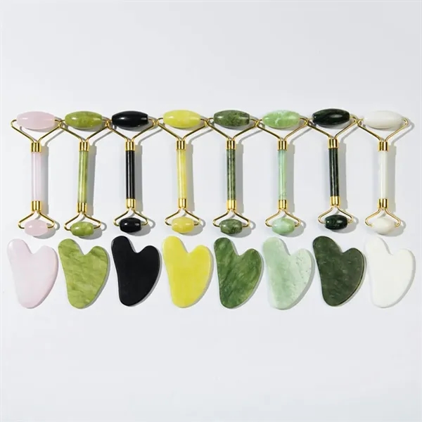 Jade Roller Facial Gua Sha Tool Set Scraping Massage Kit - Jade Roller Facial Gua Sha Tool Set Scraping Massage Kit - Image 7 of 12