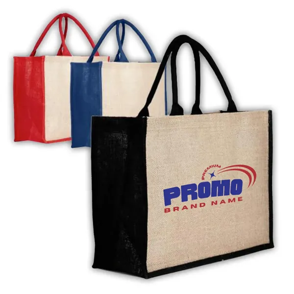 Reusable Jute Grocery Tote Bag Eco Friendly Burlap Beach - Reusable Jute Grocery Tote Bag Eco Friendly Burlap Beach - Image 0 of 7