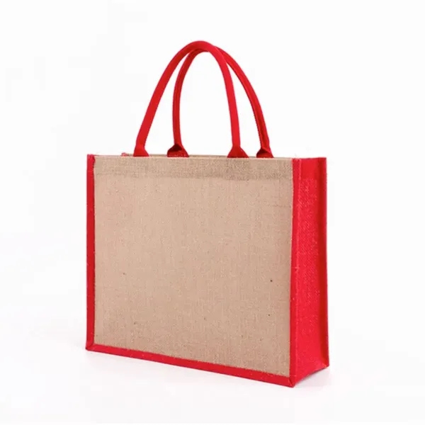 Reusable Jute Grocery Tote Bag Eco Friendly Burlap Beach - Reusable Jute Grocery Tote Bag Eco Friendly Burlap Beach - Image 5 of 7