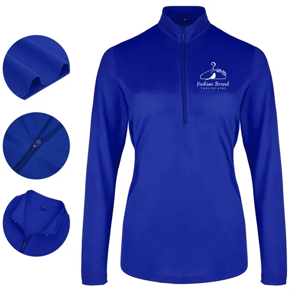 Ladies UV Micro Mesh Quarter Zip Pullover - Ladies UV Micro Mesh Quarter Zip Pullover - Image 1 of 5