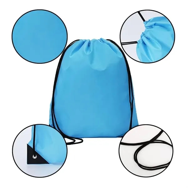 Waterproof Drawstring Backpack Cinch Bag Lightweight Gym - Waterproof Drawstring Backpack Cinch Bag Lightweight Gym - Image 4 of 5