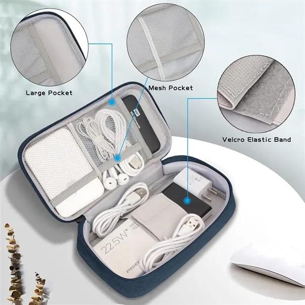 Portable Travel Electronics Organizer Case Cable Tech Pouch - Portable Travel Electronics Organizer Case Cable Tech Pouch - Image 3 of 6