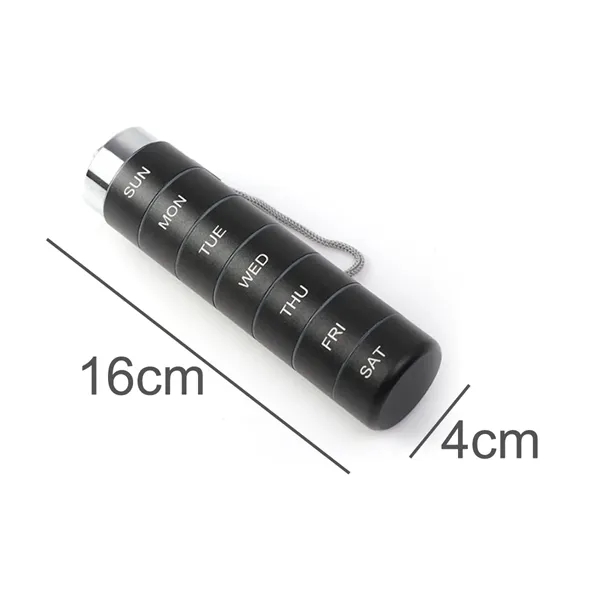 Aluminum 7 Day Travel Case Pill Organizer - Aluminum 7 Day Travel Case Pill Organizer - Image 1 of 4