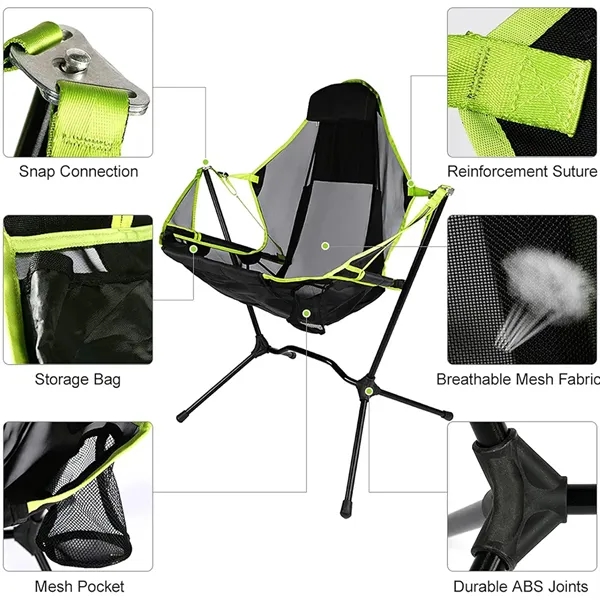Portable Folding Hammock Camping Chair Beach Moon Lounger - Portable Folding Hammock Camping Chair Beach Moon Lounger - Image 2 of 8