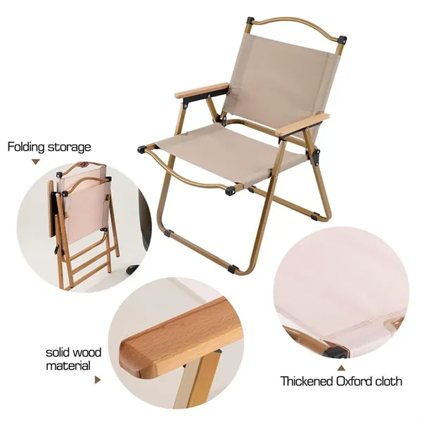 Folding Outdoor Camping Chair with Armrests Portable Picnic - Folding Outdoor Camping Chair with Armrests Portable Picnic - Image 3 of 7