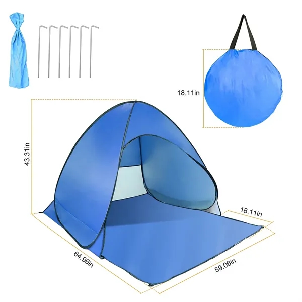 Pop-Up Beach Tent UV Protection Waterproof Portable Shade - Pop-Up Beach Tent UV Protection Waterproof Portable Shade - Image 1 of 8