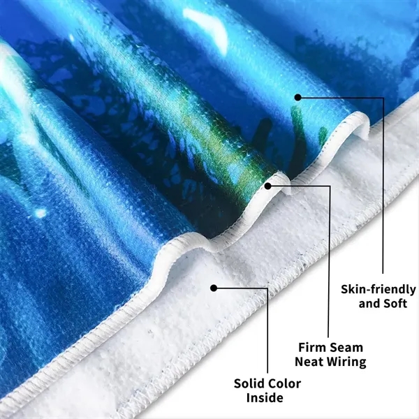 Custom Print Portable Microfiber Beach Towel Backpack 2 in 1 - Custom Print Portable Microfiber Beach Towel Backpack 2 in 1 - Image 4 of 4