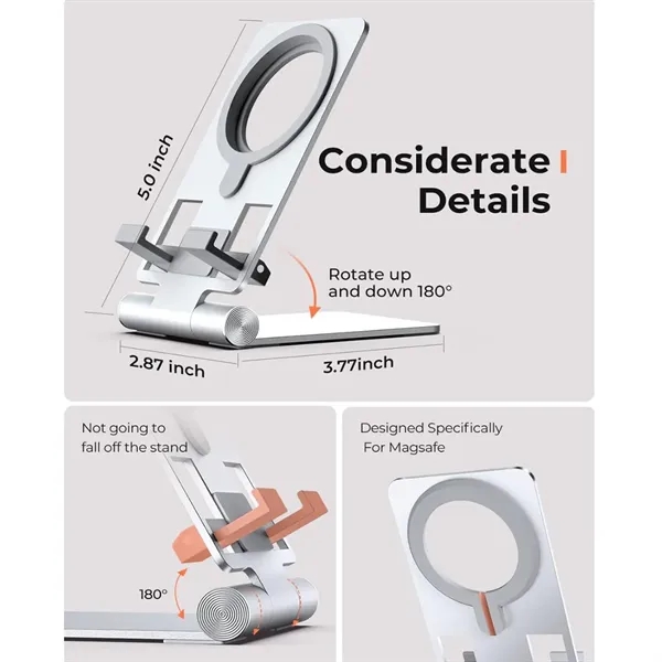Foldable MagSafe Phone Holder Charger Stand Adjustable Angle - Foldable MagSafe Phone Holder Charger Stand Adjustable Angle - Image 1 of 4