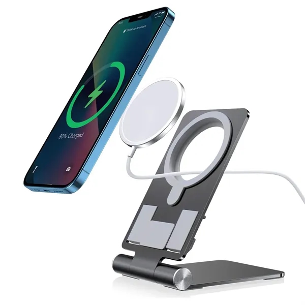 Foldable MagSafe Phone Holder Charger Stand Adjustable Angle - Foldable MagSafe Phone Holder Charger Stand Adjustable Angle - Image 2 of 4