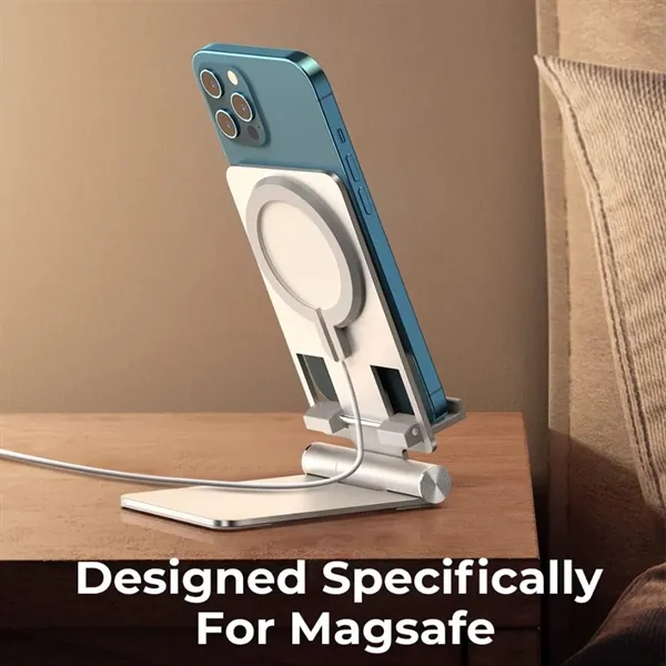 Foldable MagSafe Phone Holder Charger Stand Adjustable Angle - Foldable MagSafe Phone Holder Charger Stand Adjustable Angle - Image 3 of 4