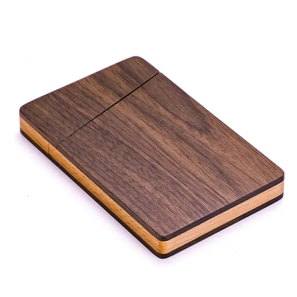 Portable Slim Wooden Business Wood Card Holder Case - Portable Slim Wooden Business Wood Card Holder Case - Image 3 of 5