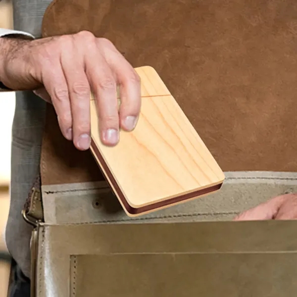 Portable Slim Wooden Business Wood Card Holder Case - Portable Slim Wooden Business Wood Card Holder Case - Image 4 of 5