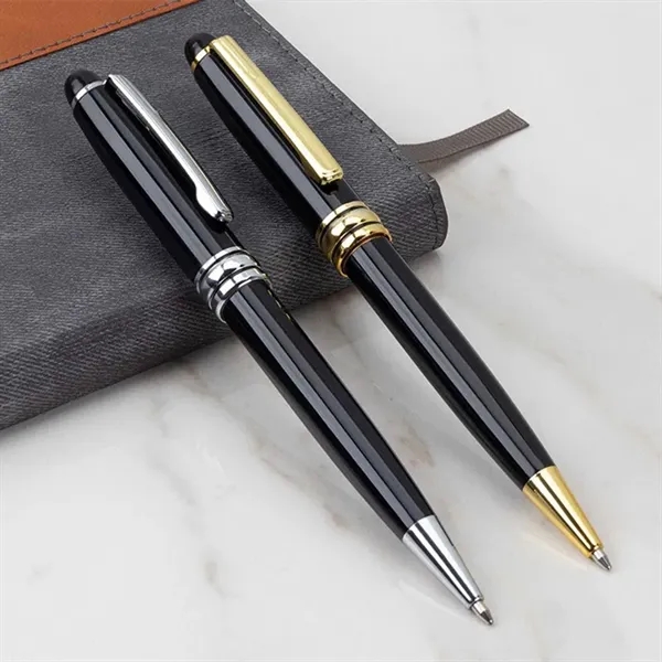 Black Executives Metal Rotating Ballpoint Pen - Black Executives Metal Rotating Ballpoint Pen - Image 2 of 4