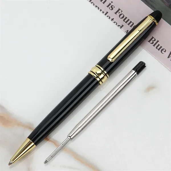 Black Executives Metal Rotating Ballpoint Pen - Black Executives Metal Rotating Ballpoint Pen - Image 4 of 4