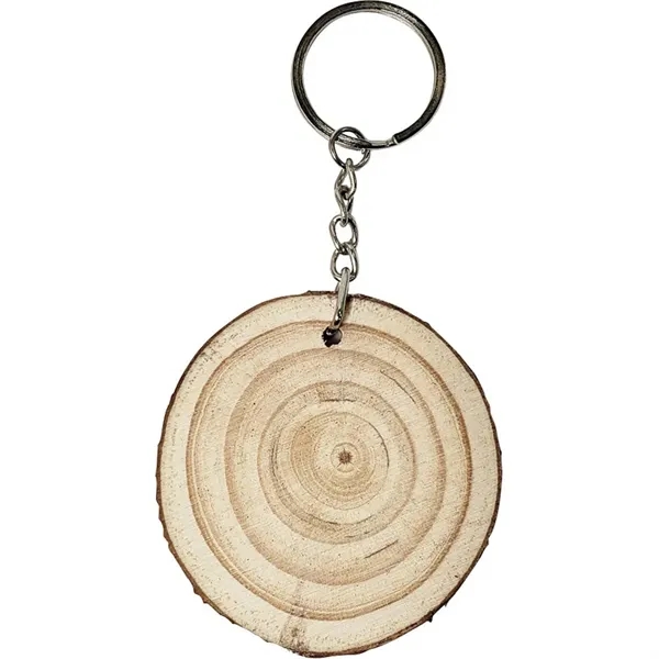 Natural Wood Keyring w/ Rings - Natural Wood Keyring w/ Rings - Image 2 of 4