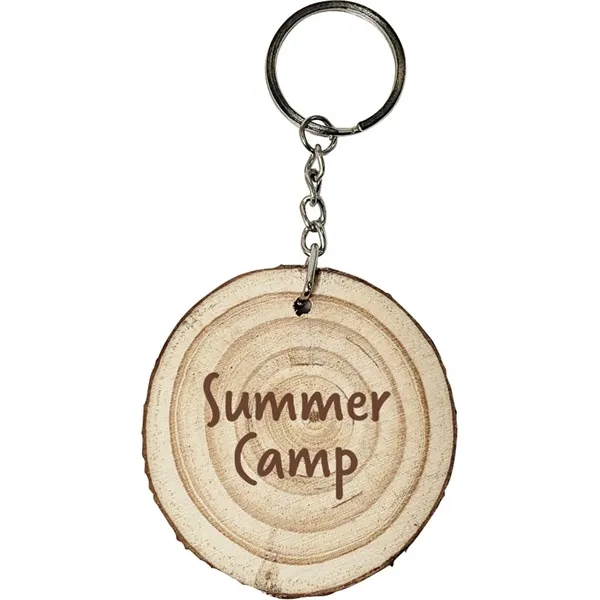 Natural Wood Keyring w/ Rings - Natural Wood Keyring w/ Rings - Image 3 of 4