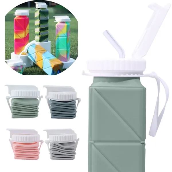 20oz Collapsible Bottle Portable Silicone Foldable Cup - 20oz Collapsible Bottle Portable Silicone Foldable Cup - Image 2 of 6