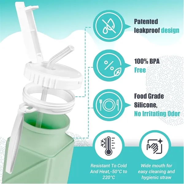 20oz Collapsible Bottle Portable Silicone Foldable Cup - 20oz Collapsible Bottle Portable Silicone Foldable Cup - Image 3 of 6