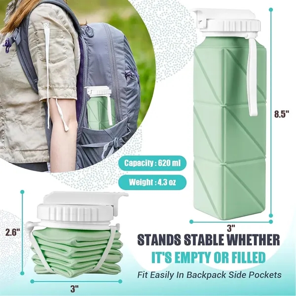 20oz Collapsible Bottle Portable Silicone Foldable Cup - 20oz Collapsible Bottle Portable Silicone Foldable Cup - Image 4 of 6