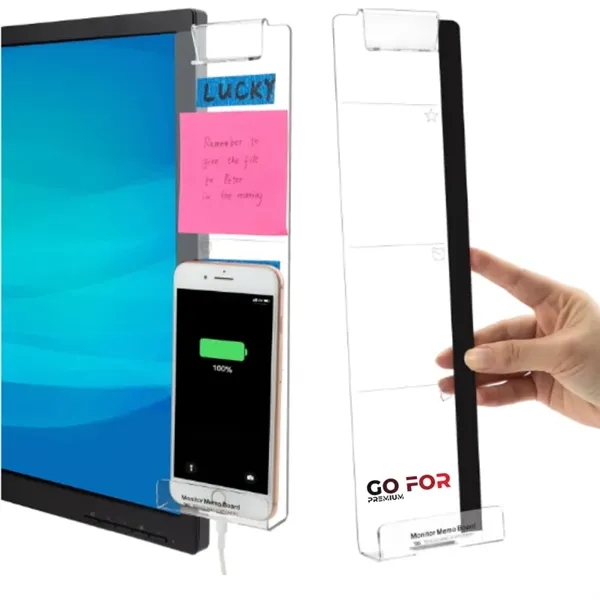 Computer Monitor Memo Board with Phone Holder - Computer Monitor Memo Board with Phone Holder - Image 0 of 1