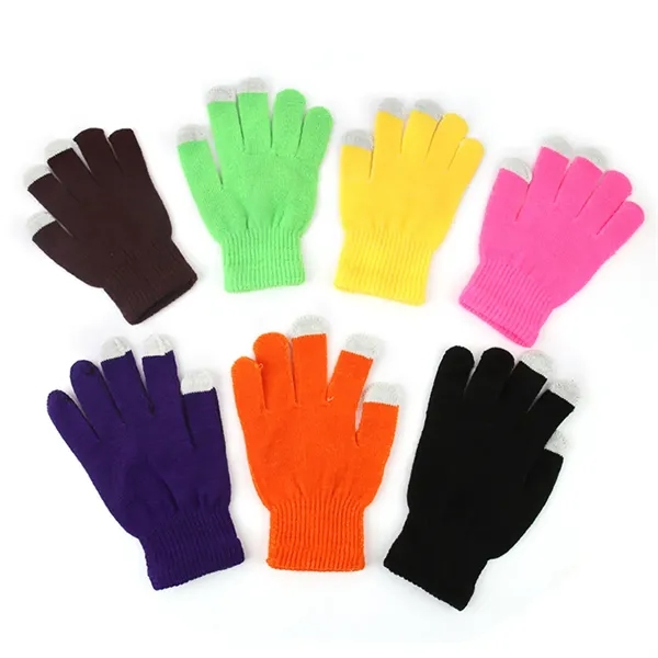 Touchscreen Winter Knit Gloves For Smartphone Soft Warm - Touchscreen Winter Knit Gloves For Smartphone Soft Warm - Image 1 of 4