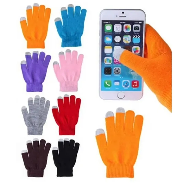 Touchscreen Winter Knit Gloves For Smartphone Soft Warm - Touchscreen Winter Knit Gloves For Smartphone Soft Warm - Image 4 of 4