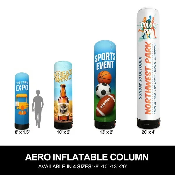 10' Custom Air Inflatable Advertising Pillar w/ Full Color - 10' Custom Air Inflatable Advertising Pillar w/ Full Color - Image 1 of 1