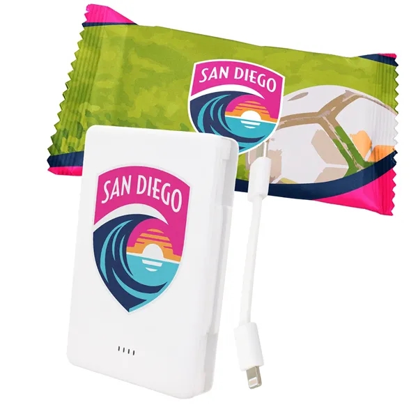 #2493W 5000 mAh UL Listed Power Bank in Candy Wrap - #2493W 5000 mAh UL Listed Power Bank in Candy Wrap - Image 2 of 3