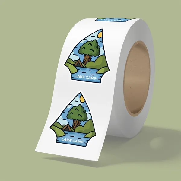 4" x 4" BOPP stickers on roll - 3.5mil