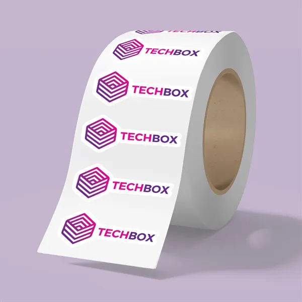 5" x 2" BOPP stickers on roll - 3.5mil
