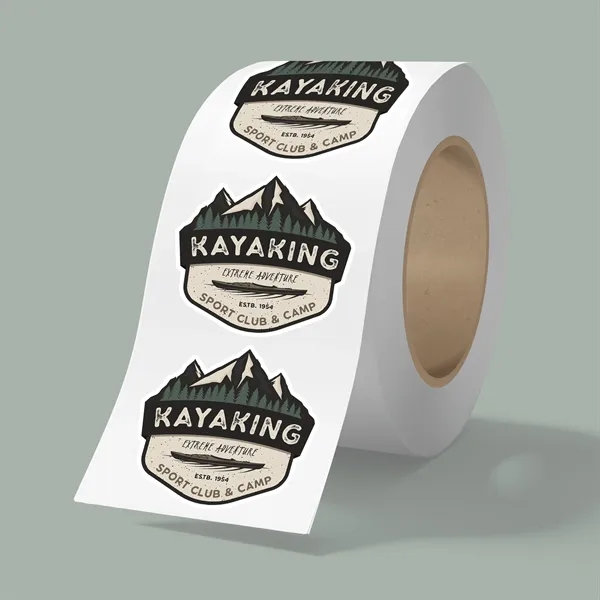 5" x 4" BOPP stickers on roll - 3.5mil