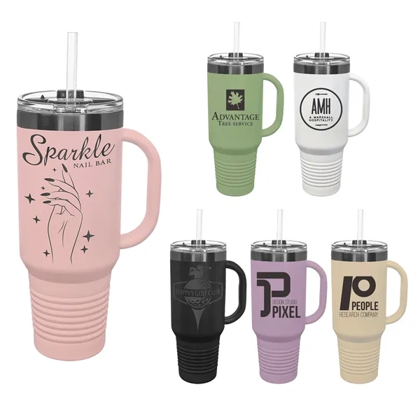 Polar Camel 40oz. Ghost Black ION-Plated Travel Mug w/ Straw - Polar Camel 40oz. Ghost Black ION-Plated Travel Mug w/ Straw - Image 0 of 13