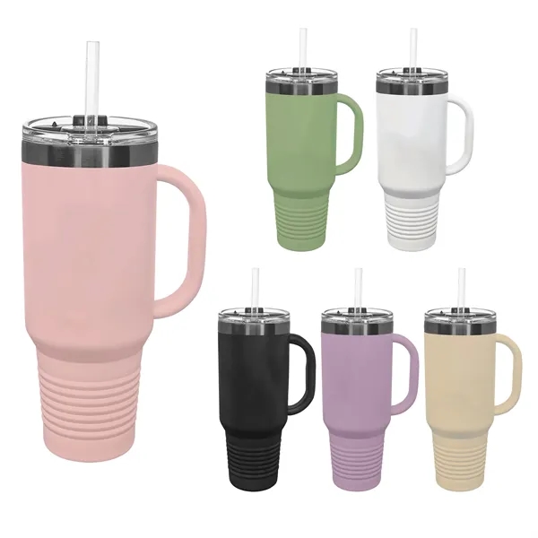 Polar Camel 40oz. Ghost Black ION-Plated Travel Mug w/ Straw - Polar Camel 40oz. Ghost Black ION-Plated Travel Mug w/ Straw - Image 1 of 13