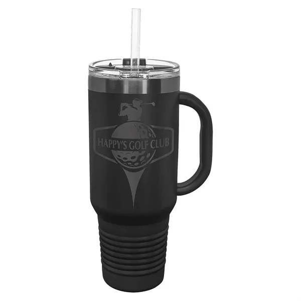 Polar Camel 40oz. Ghost Black ION-Plated Travel Mug w/ Straw - Polar Camel 40oz. Ghost Black ION-Plated Travel Mug w/ Straw - Image 4 of 13