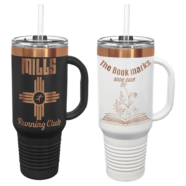 Polar Camel 40oz. Rose Gold ION-Plated Travel Mug w/ Straw - Polar Camel 40oz. Rose Gold ION-Plated Travel Mug w/ Straw - Image 0 of 5