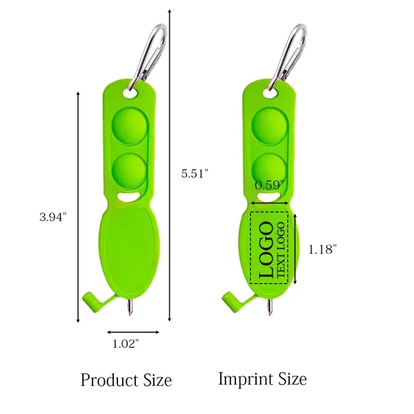 Custom Push Pop Pen Keychain with Carabiner Clip - Custom Push Pop Pen Keychain with Carabiner Clip - Image 2 of 8