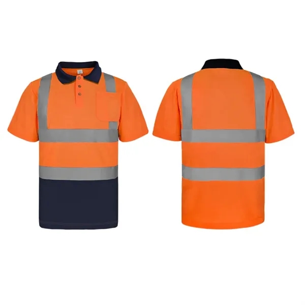Class 2 Hi-Vis Short Sleeve Safety Polo Shirts - Class 2 Hi-Vis Short Sleeve Safety Polo Shirts - Image 1 of 4