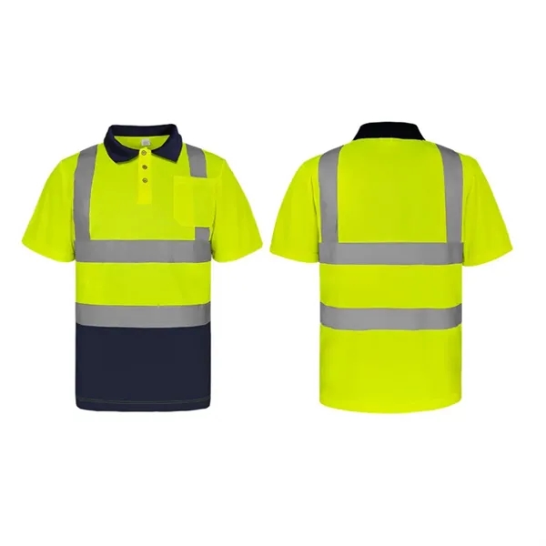 Class 2 Hi-Vis Short Sleeve Safety Polo Shirts - Class 2 Hi-Vis Short Sleeve Safety Polo Shirts - Image 2 of 4