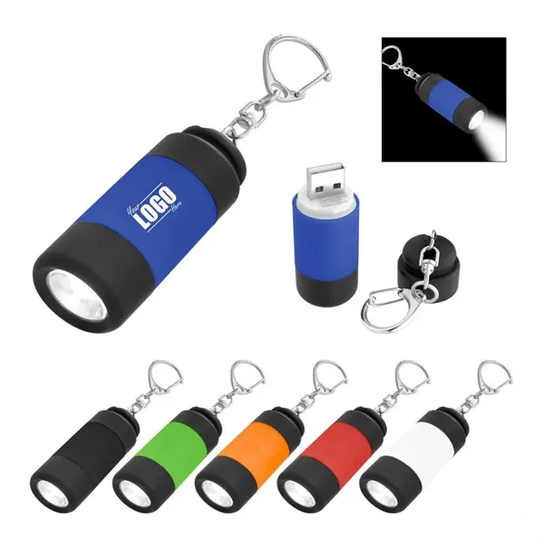 USB Rechargeable LED Flashlight Keychain - USB Rechargeable LED Flashlight Keychain - Image 0 of 4