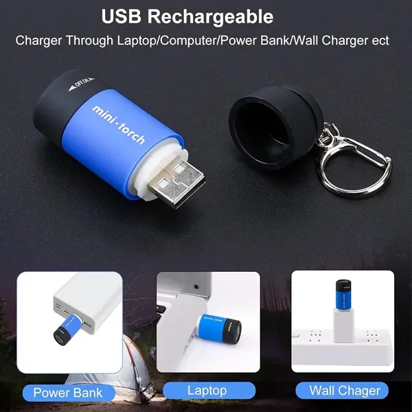USB Rechargeable LED Flashlight Keychain - USB Rechargeable LED Flashlight Keychain - Image 1 of 4