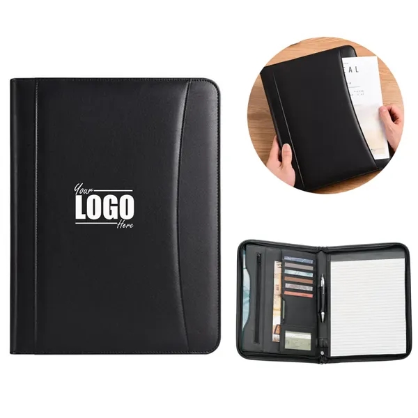 Zippered Leather Business Portfolio - Zippered Leather Business Portfolio - Image 0 of 2