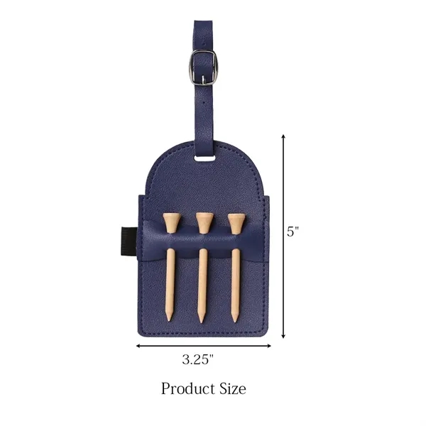 Portable Vegan Leather Golf Tee Bag Holder - Portable Vegan Leather Golf Tee Bag Holder - Image 2 of 10