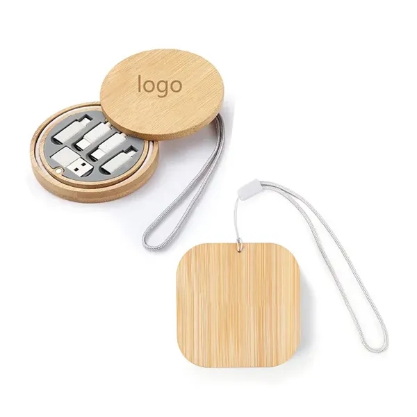 6-in-1 Travel Fast Charging Cable Kit w/ Bamboo Storage Box - 6-in-1 Travel Fast Charging Cable Kit w/ Bamboo Storage Box - Image 0 of 3