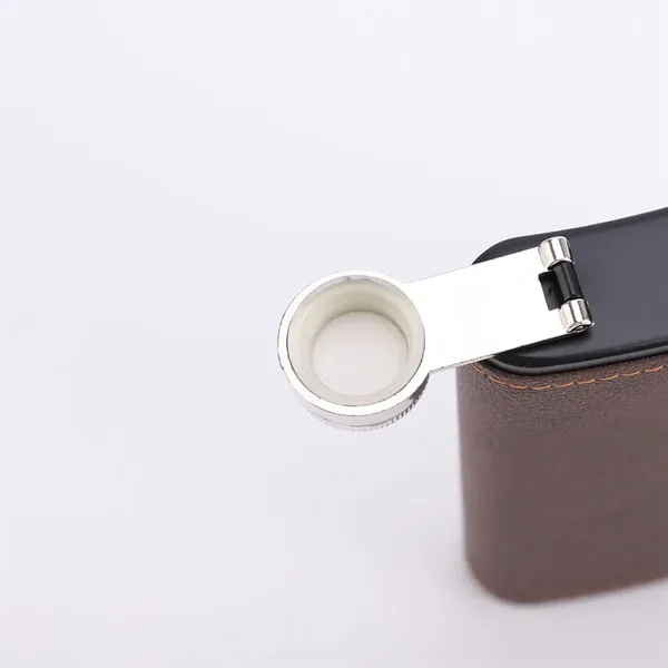 8Oz. Customizable Leather-Wrapped Hip Flask - 8Oz. Customizable Leather-Wrapped Hip Flask - Image 4 of 4