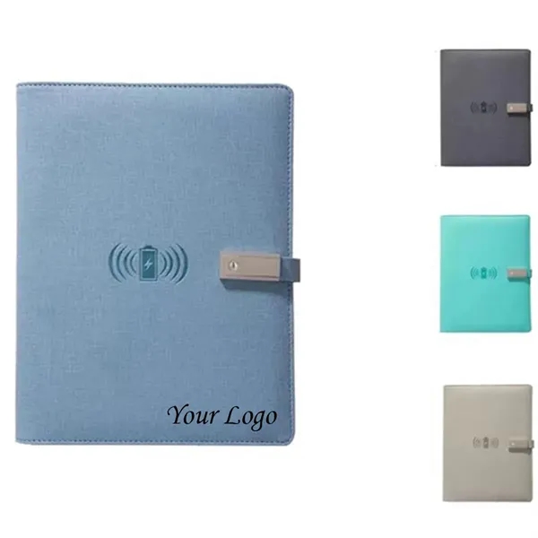 Wireless Charging A5 Office Notebook With USB Flash Drive - Wireless Charging A5 Office Notebook With USB Flash Drive - Image 0 of 4