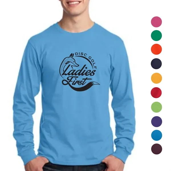 Port & Company 5.4 oz 100% Cotton Long-Sleeve T-Shirt - Port & Company 5.4 oz 100% Cotton Long-Sleeve T-Shirt - Image 0 of 14
